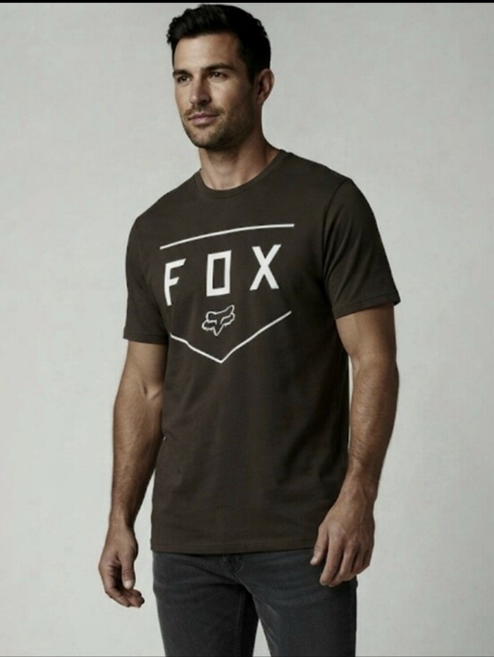 Fox Racing Black Shield Tech Tee White Graphic T-Shirt Men’s Size Medium M